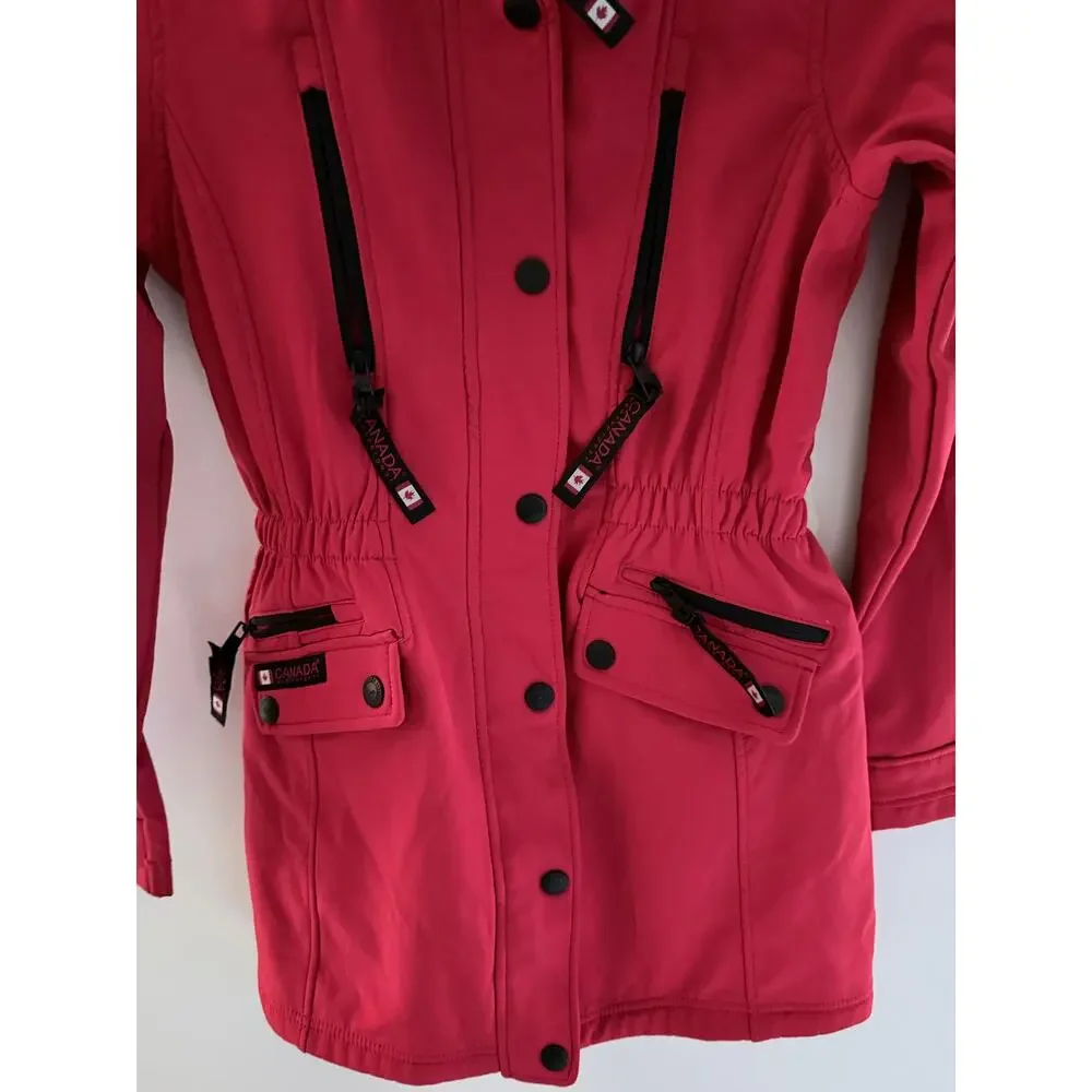 Canada Weather Gear Kids Red Softshell Jacket-Size L (14/16)
